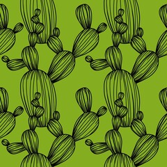 Summer floral seamless cartoon cactus pattern for fabrics and textiles and packaging and wrapping paper and kids