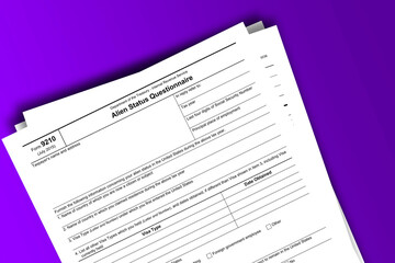 Form 9210 documentation published IRS USA 42286. American tax document on colored