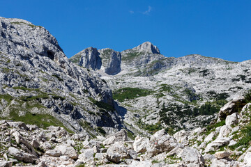 Mount Krn (Monte Nero in Italian) North Face - Popular Hiking Destination, Triglav National park Slovenia