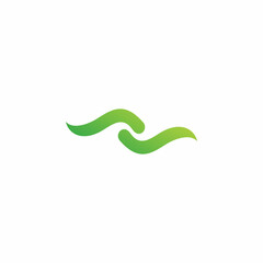 nature green shape logo design