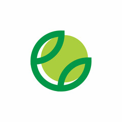green ball nature leaf logo design