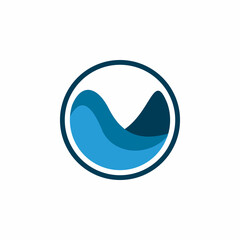 circle water wave fluid logo design