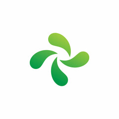 swirl green fluid logo design 