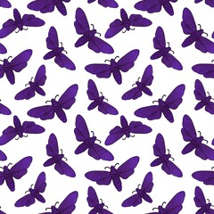Fototapeta premium Halloween butterfly seamless moth with sculls pattern for clothes print and fabrics and wrapping and kids