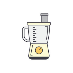 Food processor icon in color, isolated on white background 