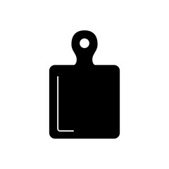 Kitchen cutting board icon in black flat glyph, filled style isolated on white background