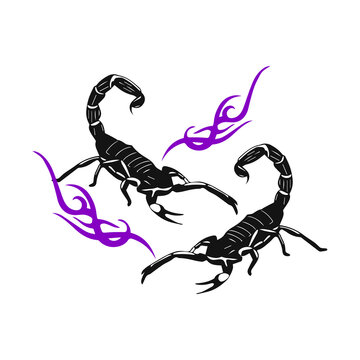 vector illustration of two scorpion silhouettes
