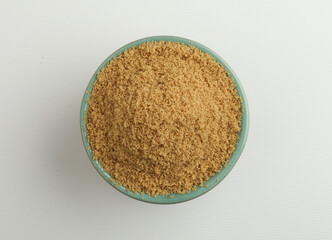 bowl of brown sugar Dark brown granulated sugar