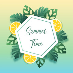 Simple summer banner design template