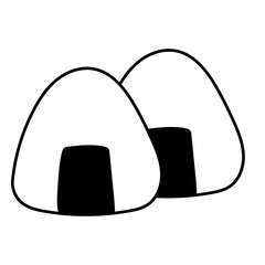 シンプルなおにぎり2個のイラスト素材　