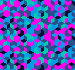 Obraz premium Colorful vector seamless pattern of multicolored triangles. Suitable for wraps, covers, wallpapers