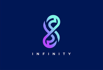 Letter S Infinity Logo. suitable for technology, brand and company logo. vector illustration