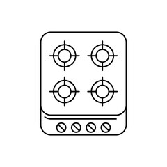 kitchen stove  icon in line style icon, isolated on white background