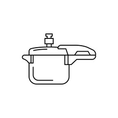 Pressure cooker icon in line style icon, isolated on white background