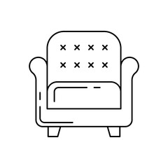 Armchair furniture icon in line style icon, isolated on white background