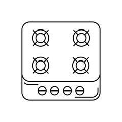 kitchen stove  icon in line style icon, isolated on white background