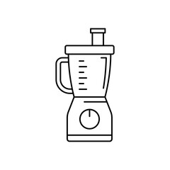 Food processor icon in line style icon, isolated on white background