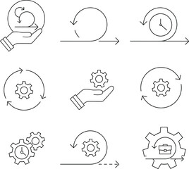 Agile icon set, Business Agility , Business Integration, Timebox ,Velocity icons. Agile icon in flat style,Thin Line Icon, vector illustration