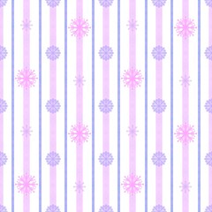 Obraz premium Winter seamless snowflakes and stripes pattern for wrapping paper and clothes print and kids and Christmas gifts