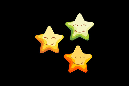 Cute Funny Little Night Smile Star for Kids Toys Illustration Vector