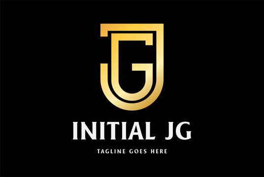 Elegant Luxury Initial Letter JG GJ Logo Design Vector