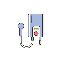 Water heater tank icon in color, isolated on white background 
