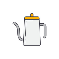 Coffee kettle, percolator icon in color, isolated on white background