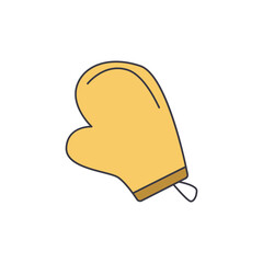 Kitchen cooking glove  icon in color, isolated on white background 