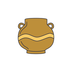 Cooking, dish, eathernware icon in color, isolated on white background 