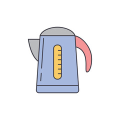Drinking Boiler pot icon in color, isolated on white background 
