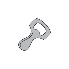 Bottle opener icon in color, isolated on white background 