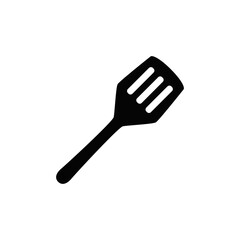 Spatula icon in black flat glyph, filled style isolated on white background