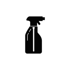 Spray Bottle, Hand Pressure Spray Water Kettle icon in black flat glyph, filled style isolated on white background