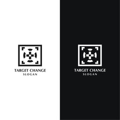 Target change logo design icon template