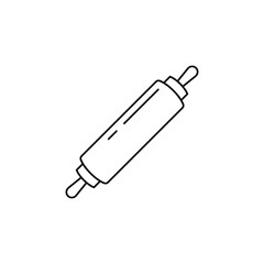 Rolling pin icon in line style icon, isolated on white background