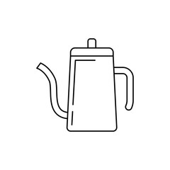 Coffee kettle, percolator icon in line style icon, isolated on white background