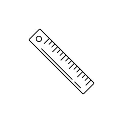 Ruler tool, stationery icon in line style icon, isolated on white background
