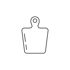 Chopping board and knife icon in line style icon, isolated on white background
