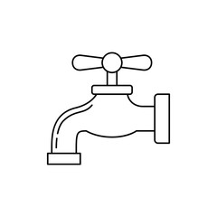 Water Faucet icon in line style icon, isolated on white background