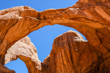 Arches canyon stone with a blue sky . the symbol of Utah and explore travel concept.