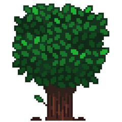 Fototapeta premium An 8-bit retro-styled pixel-art illustration of a spruce tree.