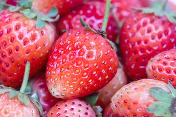 Tasty fresh red strawberry fruit on background
