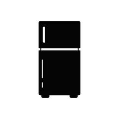 2 Doors Fridge household icon in black flat glyph, filled style isolated on white background