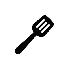 kitchen spatula icon in black flat glyph, filled style isolated on white background