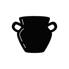 Cooking, dish, eathernware icon in black flat glyph, filled style isolated on white background