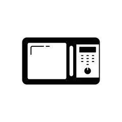 Microwave icon in black flat glyph, filled style isolated on white background