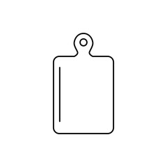 Chopping board and knife icon in line style icon, isolated on white background