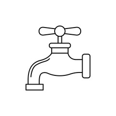 Water Faucet icon in line style icon, isolated on white background