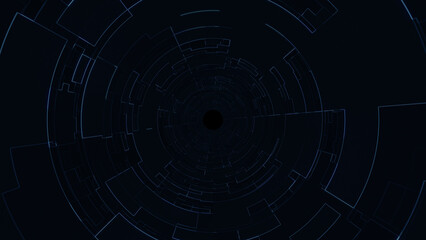 Digital Tunnel Technology VJ Loop Infinity Zoom Neon Light Background