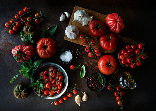 Tomatoes on table 